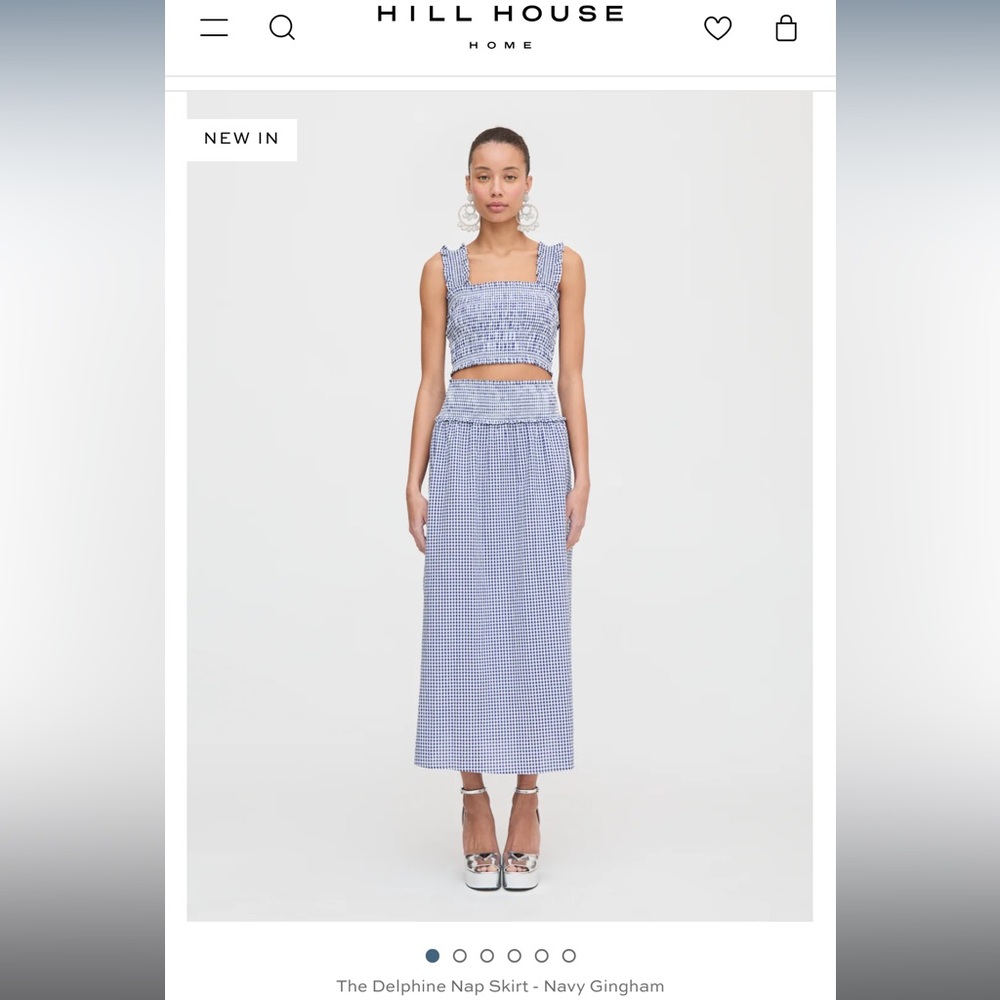 Hill House Navy Gingham XS Delphine Nap Skirt